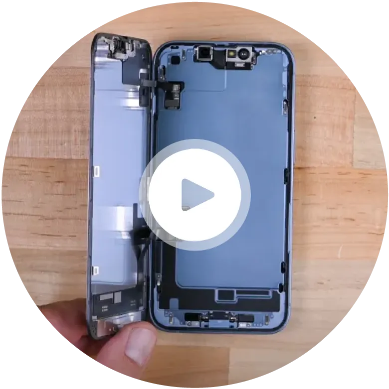 Technician replacing back glass on iPhone